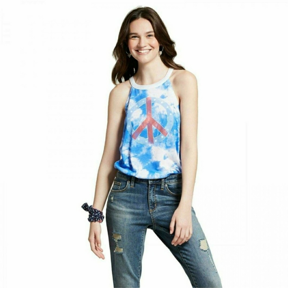 Modern Lux Graphic Tie Dye Peace Tank